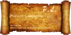 Purczl Lamberta névjegykártya